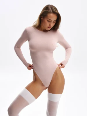 Боді skinny бежевий3